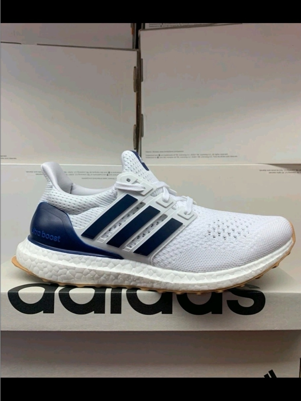 Adidas Ultraboost 1.0 White/Dark Blue Men 7.5
